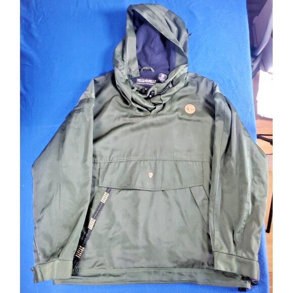 Vintage Pelle Pelle Marc Buchanan Acrylic Olive Green Men's Jacket Hoodie XXL